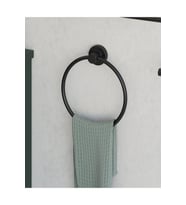 Mat Siyah Yuvarlak Havluluk 21 cm
