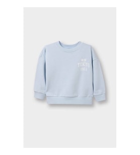Defacto Oversize Baskılı Mavi Erkek Bebek Sweatshirt D7905A5/BE177
