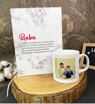 Kişiye Özel Baba Tasarımlı Kupa Ve Sert Kapak Defter Set