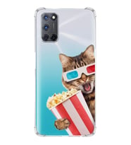 PrintiFy Oppo A72 Uyumlu Kedi 1 Baskılı Şeffaf Köşe Korumalı Antişok Kılıf