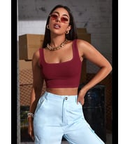 Fantezia Night Kadın Haki Yeşili Kalın Askılı Crop Top Büstiyer