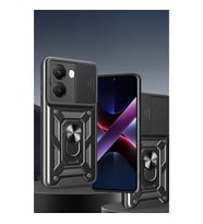 Xiaomi Poco X7 Pro Kılıf Pars Lens Yüzüklü Silikon - Siyah