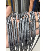 Hematit Taşı Altıgen Rondela Kesim Mat Gri 6x3mm Doğal Taş Dizi