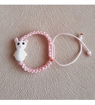 Tavşan Çocuk Makrome Bileklik (Pembe)