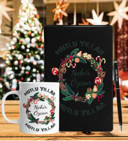 Yılbaşı İçin Kişiye Özel Defter Kalem & Kupa Hediye Seti