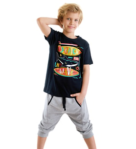 Catch Wave Erkek Çocuk T-shirt Kapri Şort Takım (Çok Renkli)