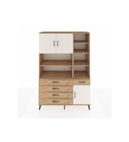 Hyperion Dolap 9 Raflı 5 Çekmeceli 3 Kapaklı 132x44x195 Çam-Aytaşı/Çam
