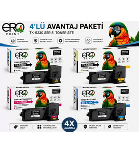 TK-5230 Kyocera ECOSYS M5521cdn 4 Renk Muadil Toner Set