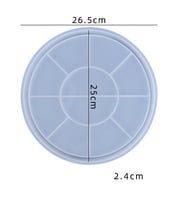 SİLİKON KALIP TAŞ TOZU İTHAL DEKORATİF BÜYÜK YUVARLAK SUNUM TEPSİ TABAK KALIBI EPOKSİ HB460-0167 (Beyaz)