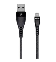Philips Apple MFI Lisanslı İphone 12 UsbA to Lightning 1.2Metre Hızlı Data ve Şarj Kablosu Siyah