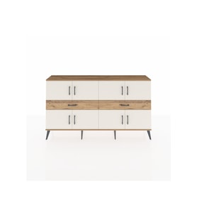 Arges Konsol 4 Raflı 2 Çekmeceli 8 Kapaklı 176x30x99 Çam-Aytaşı/Çam