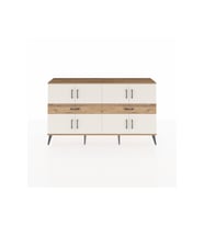 Arges Konsol 4 Raflı 2 Çekmeceli 8 Kapaklı 176x30x99 Çam-Aytaşı/Çam
