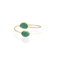 Kadir Jewellery 22 Ayar Altın Kaplama Zirkon Taşlı Ayarlanabilir Trend Bilezik (K.Yeşil)