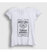 Presmono Kadın Beyaz Whiskey Mötley Crüe T-Shirt 167578tt (Beyaz)