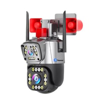 Ys-17 Siren Çift Kameralı Ptz Speed Dome 5mp Siren Alarmlı Güvenlik Kamerası