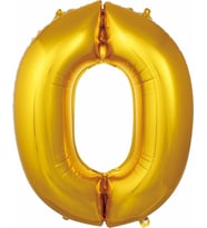 Pazariz  Balon 0 Rakam 76 cm Gold Folyo Balon 34 Inc