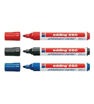 Edding 260 Yazı Tahtası Kalemi 3'lü Siyah, Kırmızı, Mavi 