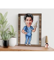 BK Gift Kişiye Özel Hemşire Karikatürlü 3D Ahşap Tablo, Sevgiliye Hediye, Arkadaşa Hediye, Yıl Dönümü Hediyesi, Doğum Günü Hediyesi-3