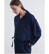 LCWAIKIKI Classic Lacivert Oversize Kadın Gömlek