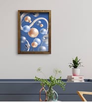 BK Gift Otel Odası Konseptli Doğal Masif Ahşap Çerçeveli Tablo 45x65cm-32