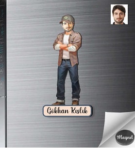 Kişiye Özel Erkek Ahşap Magnet -2