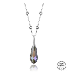 Swarovski Crystal Taşlı Ametist Top Zincir Gümüş Kadın Kolye