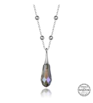 Swarovski Crystal Taşlı Ametist Top Zincir Gümüş Kadın Kolye