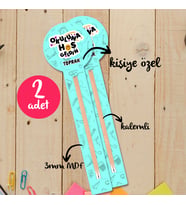 Okula Başlama hediyesi ahşap kalemli hediye Kişiye Özel İsim yazılabilir -2'li SET