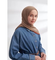 Müslin Biyeli Şal  -90 x 200- 3352-01 (Toprak)