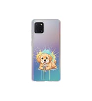 Samsung Galaxy Note 10 Lite ile Uyumlu Splash Köpek Tasarımlı Şeffaf Silikon Kılıf