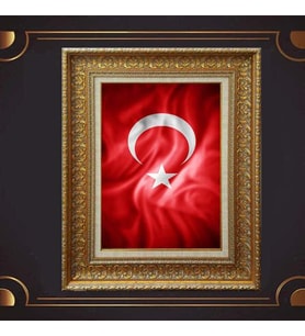 Gold Altın Kalın Çerçeveli Paspartulu Tablo s521