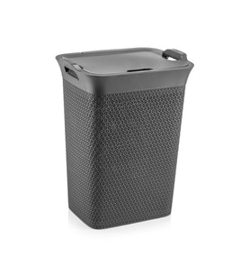 Omnipazar SY-4630 Plastik Safir Kirli Çamaşır Sepeti 55 lt Antrasit