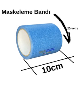 Maskeleme Kağıt Bant Geniş taban bandı 100mmx20mt Mavi