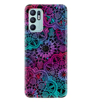 Oppo Reno 6 Kılıf Silikon Desen Özel Seri Colurful Mandala 1667
