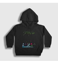 Presmono Unisex Çocuk Siyah Street Stray Kids Kapüşonlu Sweatshirt 123032tt
