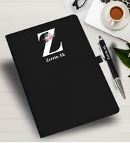 Kişiye Özel harf Tasarımlı  İsme Özel Defter ve Kalem