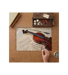 Keman Nota Çalışmaları Tasarımı 240 parça Ahşap Puzzle Ahşap Kutuda MP10059