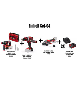 Einhell Set-64(18/22 Li BL Akülü Kırıcı+18/48 Darb Vida+18/115 Akü Taş+2x18V 4,0 Ah Akü Şarj Cih)