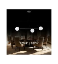 Titania Camlı Yemek Masası Avize RA-AVZ- 4389-28-65 (Siyah)