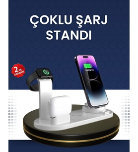 Modern Tasarımlı Çok Fonksiyonlu Kablosuz Şarj Standı