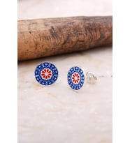 Anadolu Motifli Elişi Gümüş Mineli Taşsız Küpe 6043