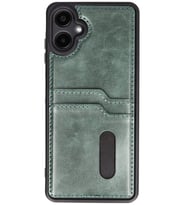 Galaxy A06 Kılıf Sara Kartvizitli Deri Kılıf - Koyu Yeşil
