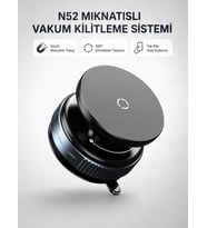 Mıknatıslı Araç Telefon Tutucu Vakum Teknolojili 360° Ayarlanabilir