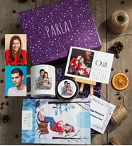 Kişiye Özel Karikatürlü Romantik Sevgililer Hediye Kutusu - Kişiye Özel Kupa Standart, Çay, Takvim, Mum Sevgililer Günü Hediyesi