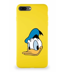 Apple iPhone 7 Plus Soft Premier Kapak Donald Duck-B Tasarımlı Silikon Kılıf - Sarı (Şeffaf)
