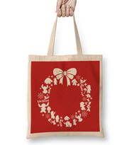 Lilo And Stitch Christmas Wreath Pattern Bez Çanta Uzun Saplı
