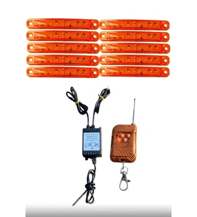 UZAKTAN KUMANDALI 9 LEDLİ 10 ADET PARMAK LED TURUNCU