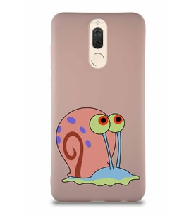 Huawei Mate 10 Lite Soft Premier Kapak Salyangoz Gary Tasarımlı Silikon Kılıf - Pudra (Şeffaf)