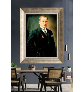 Gümüş Çerçeveli Atatürk Tablo ds245