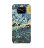 Poco X3 Pro Uyumlu Sanatsal Vintage Desenli Şeffaf Telefon Kılıfı